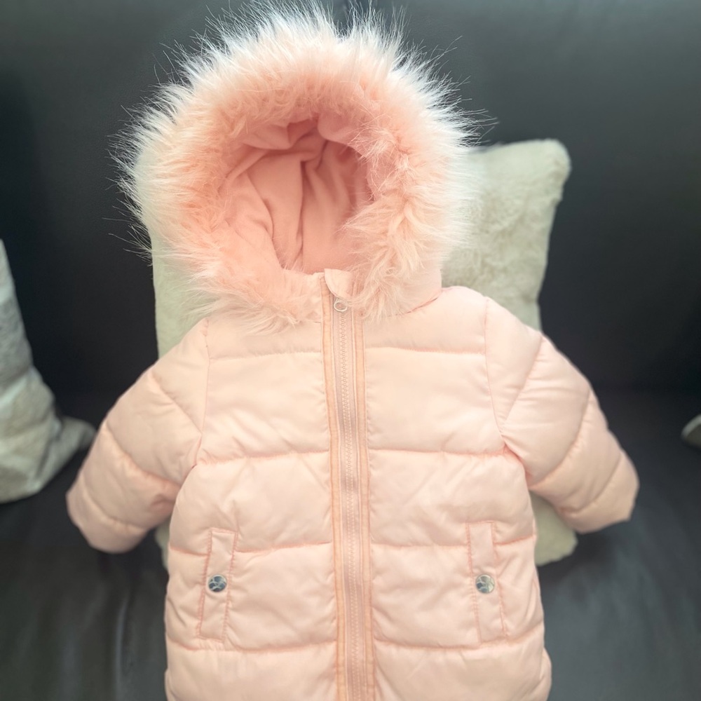 Jessica Simpson Hooded Puffer Jacket with Faux Fur Trim